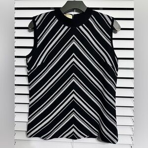 🛍️ Jonathan Phillips Black, white, & Sparkling Silver Top Size 14 made in Italy